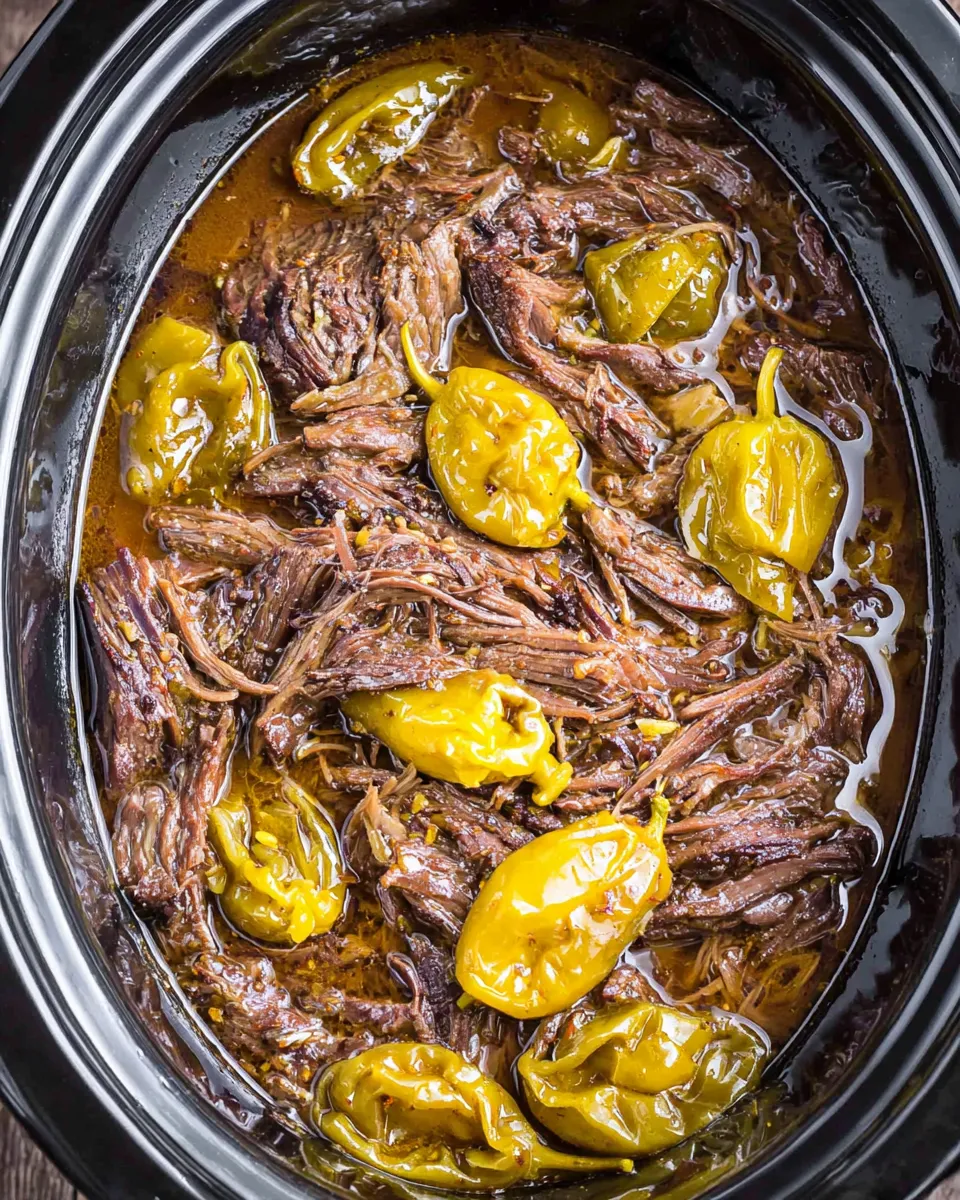Crockpot Mississippi Pot Roast served family-style