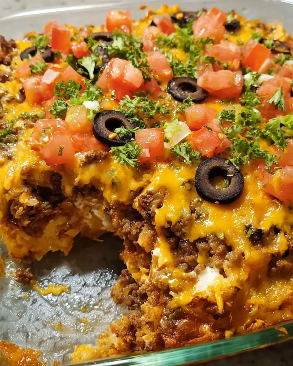 Taco casserole served with Tex-Mex sides