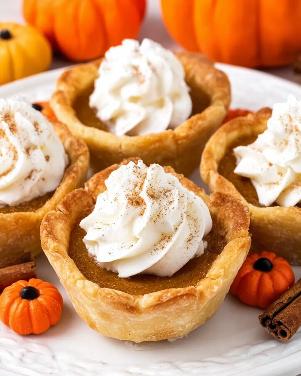 Mini Pumpkin Pies on a rustic fall table