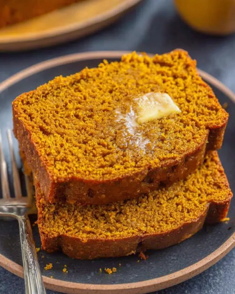 Pumpkin bread served with coffee in a cozy setting