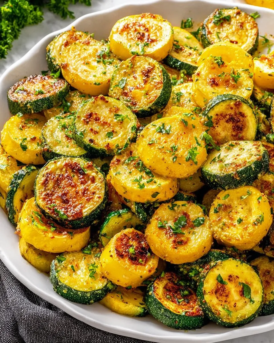 Roasted Zucchini and Squash on Parchment