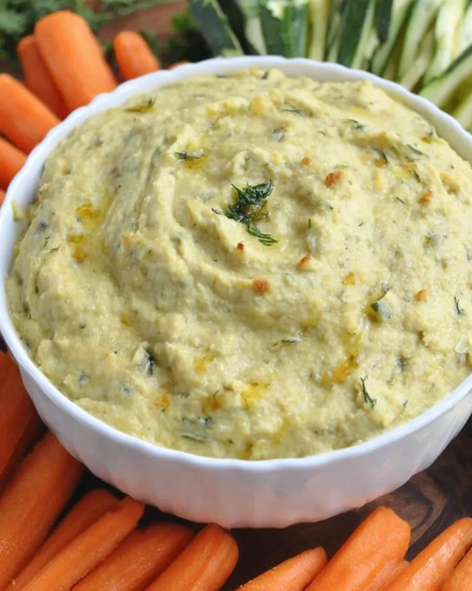  Roasted zucchini hummus ready to serve