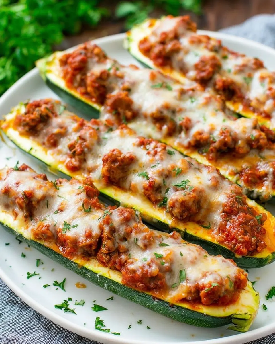 Stuffed Zucchini Boats with Melty Cheese