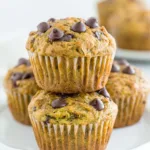 Zucchini-chocolate chip muffins on a cooling rack