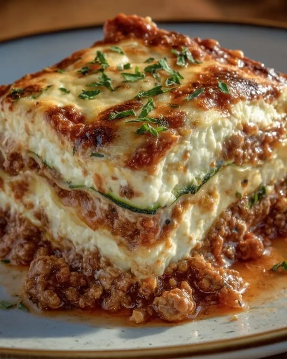 zucchini cottage cheese bake with golden cheese