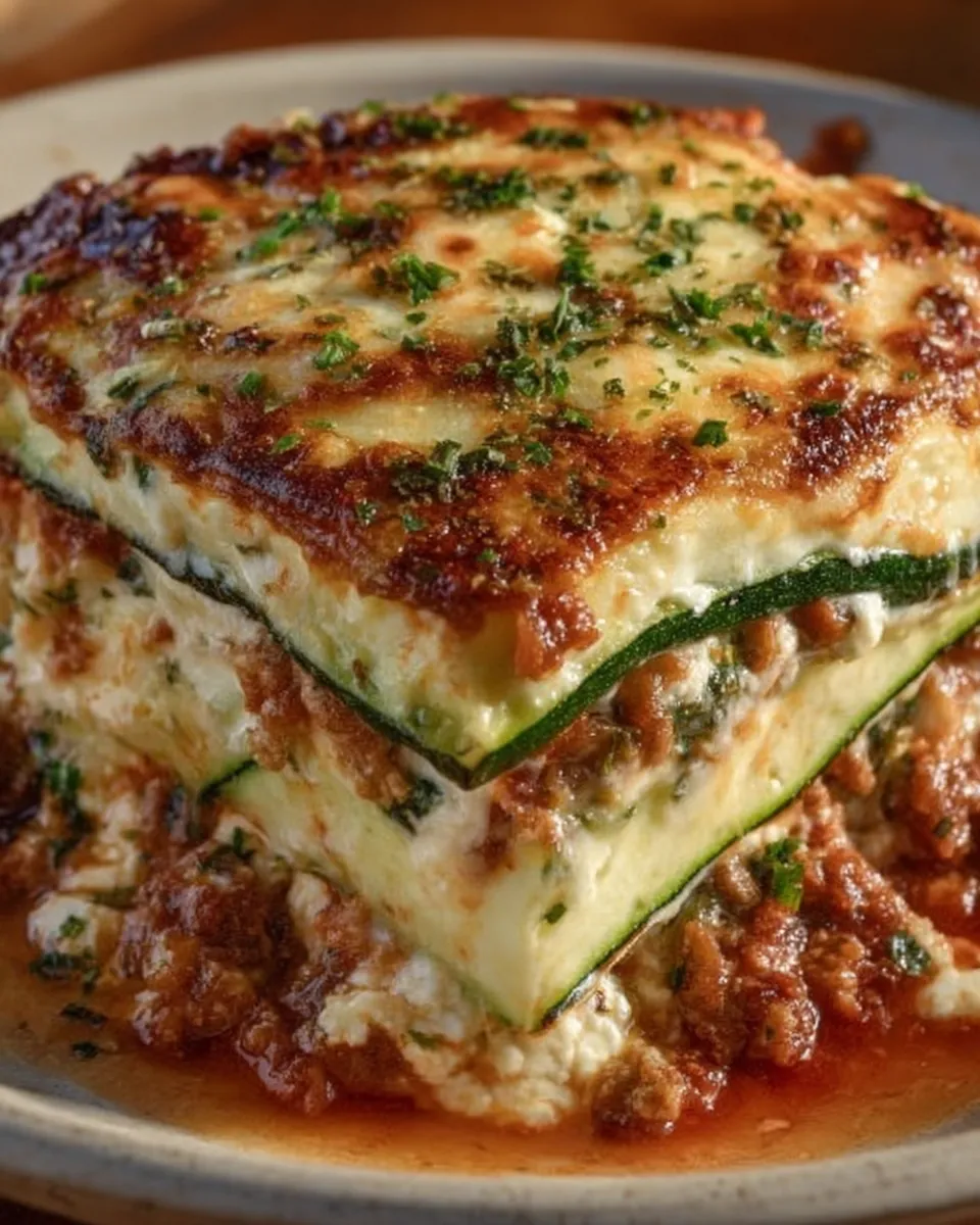 plated zucchini cottage cheese bake