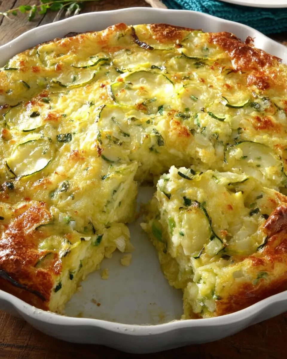 Rustic Zucchini Pie Fresh from Oven