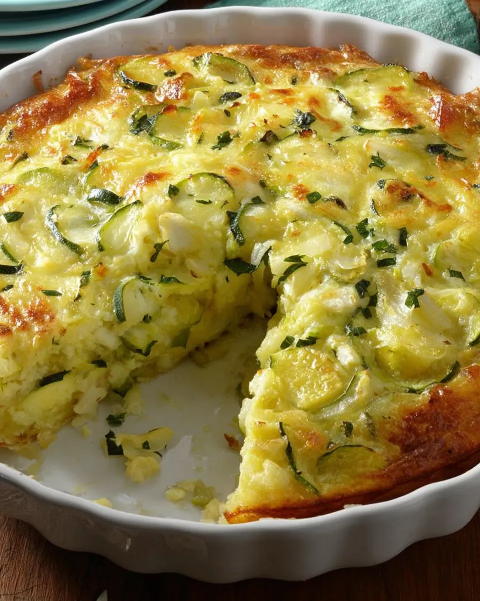 Slice of Zucchini Pie Served