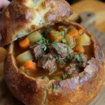Slow Cooker Beef Stew in Bread Bowls