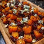 Caramelized Butternut Squash with Gorgonzola and Cranberry-Balsamic Glaze