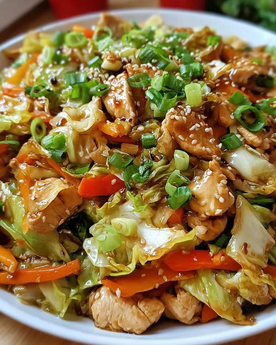 Chinese Chicken Cabbage Stir-Fry ingredients prepared