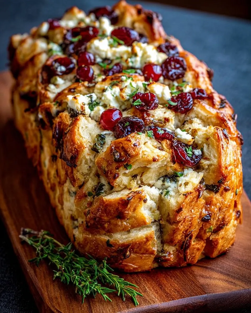 ranberry feta sourdough pull-apart bread festive centerpiece
