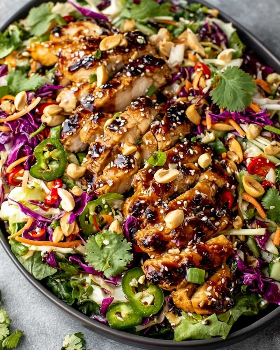 Step-by-step process of making crunchy Asian sesame chicken salad
