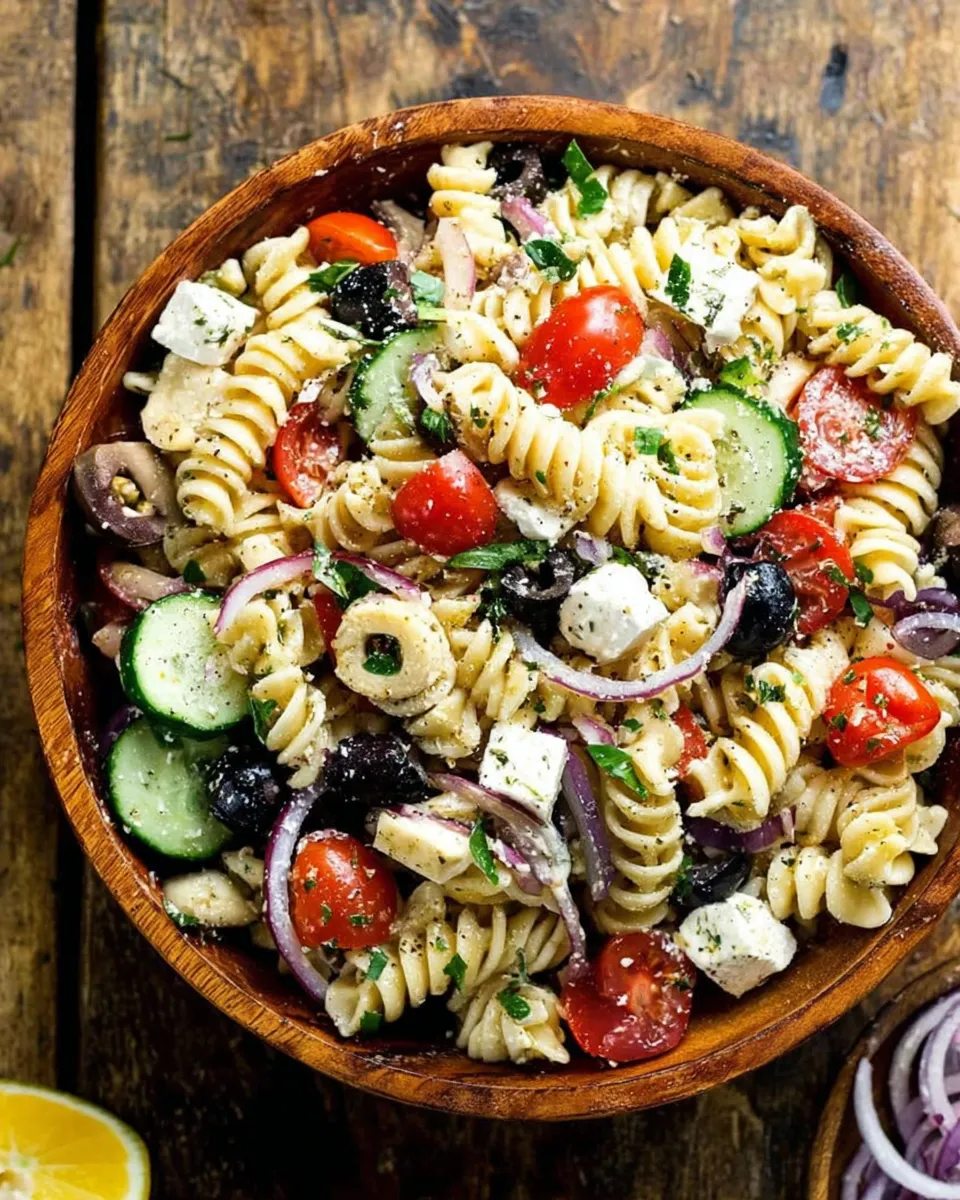 Rotini pasta boiling in a pot of salted water