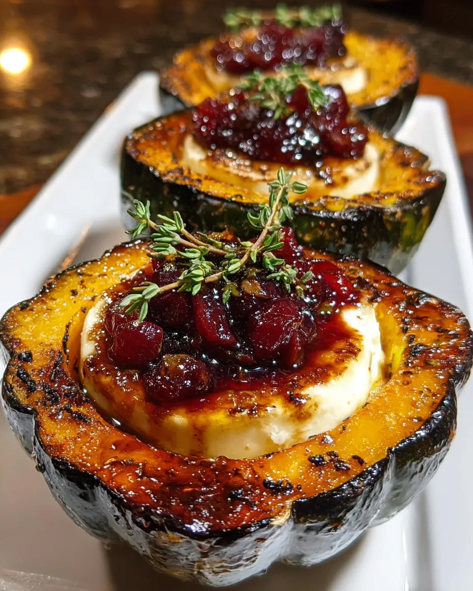 Ingredients for Honey-Glazed Acorn Squash with Brie Cheese and Cranberry Drizzle