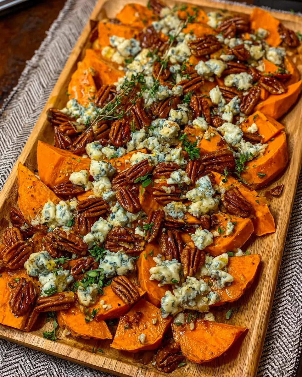 Served maple-roasted sweet potatoes with holiday sides
