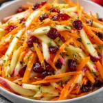 Apple cranberry carrot salad recipe in serving bowl