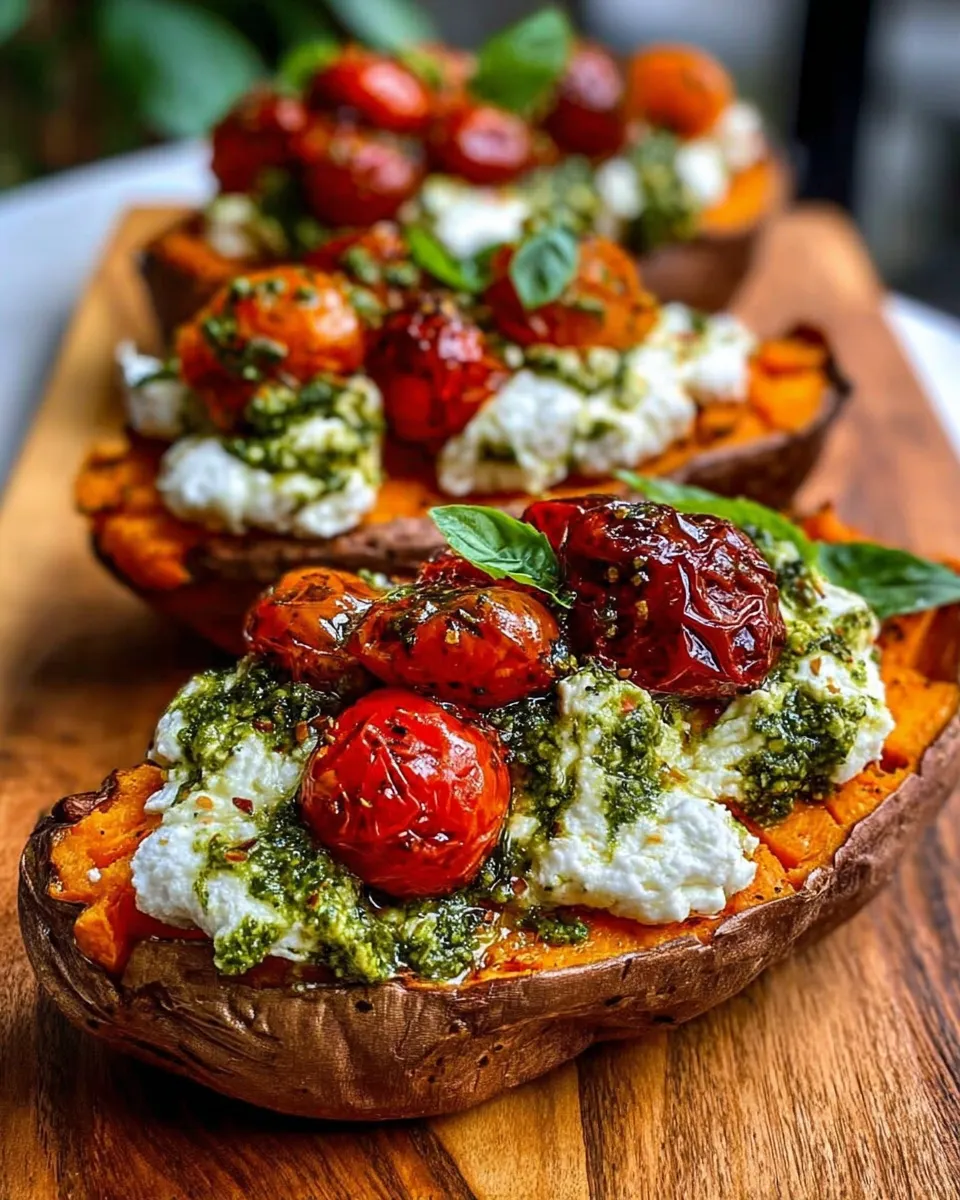 Step-by-step process for making roasted sweet potatoes with ricotta