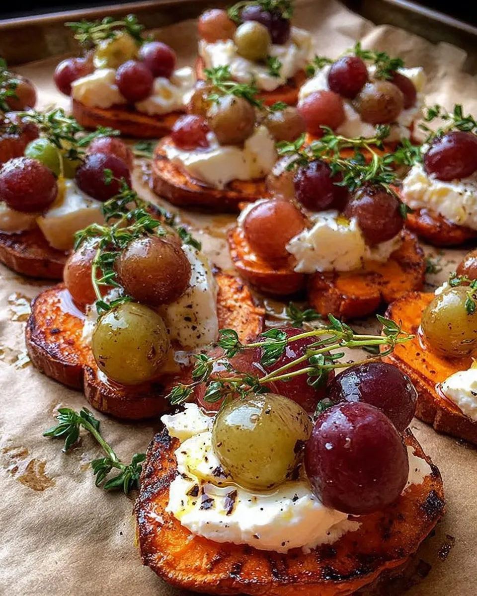 Roasted grapes caramelized with honey