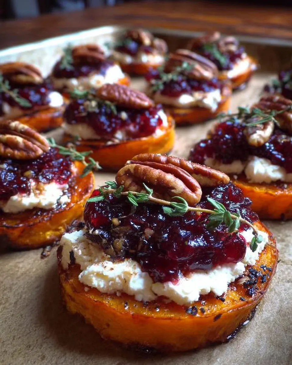 Sweet Potato Rounds with Cranberry and Cream Cheese Appetizer